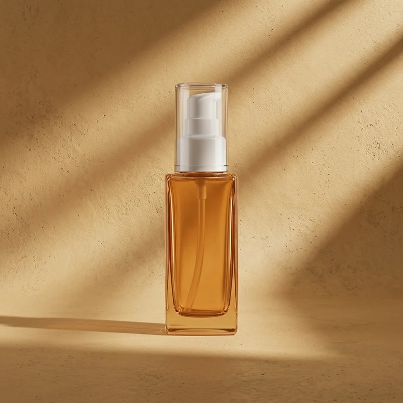 Sunlit serum on stone
