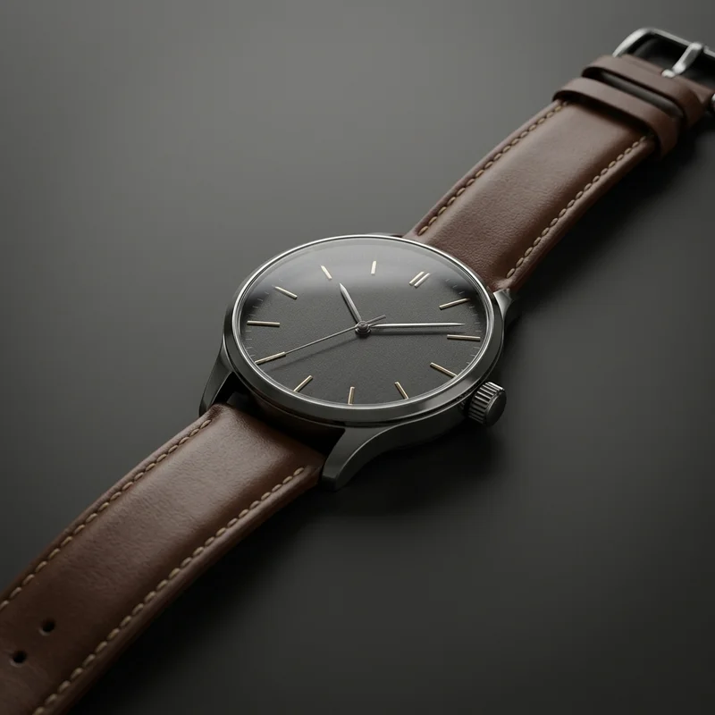 Minimalist watch on dark surface