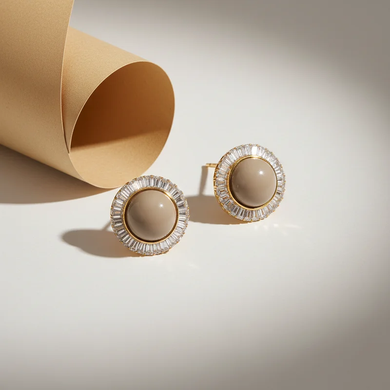 Chic gold stud earrings