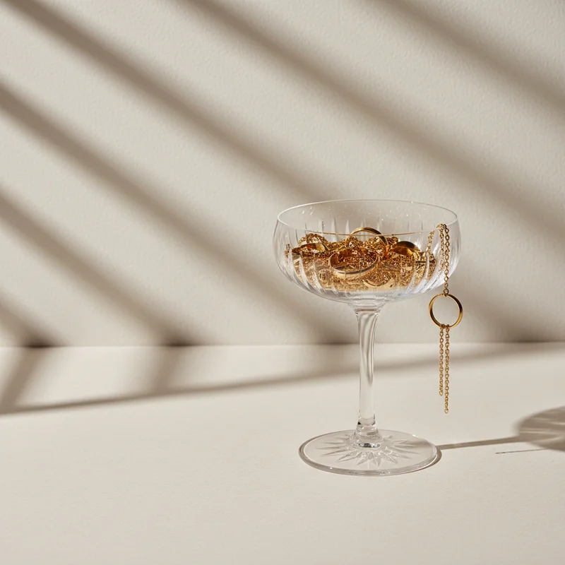 Luxury gold earrings on display