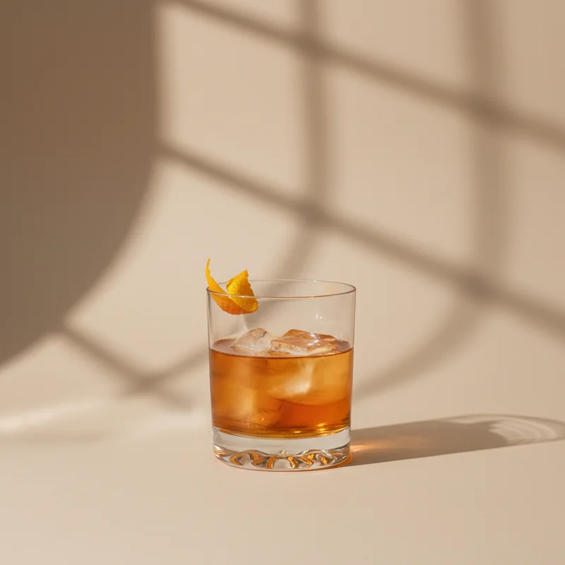 Sunlit amber cocktail