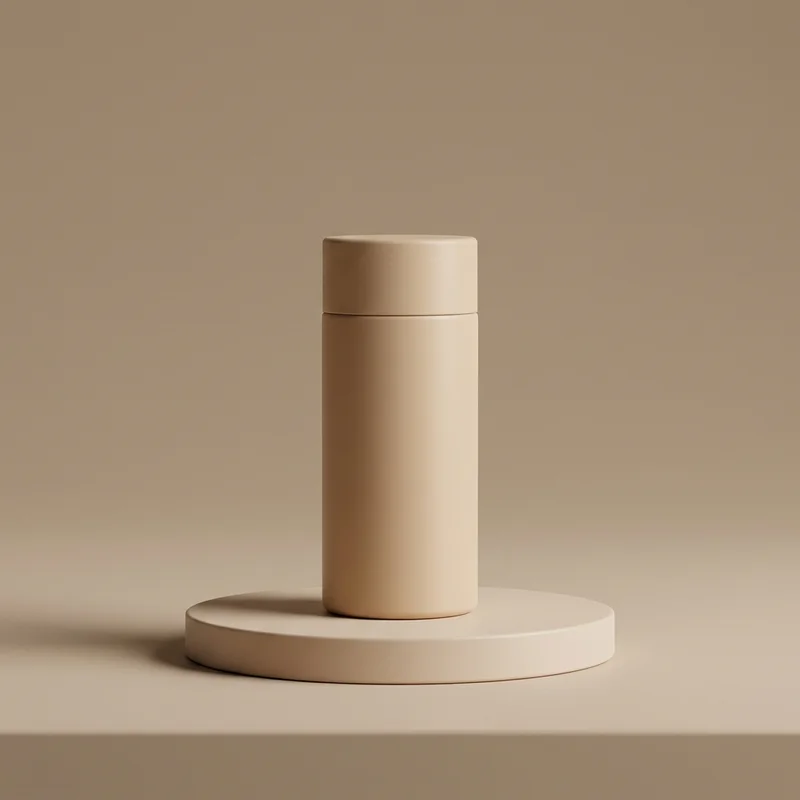 Minimalist beige product podium