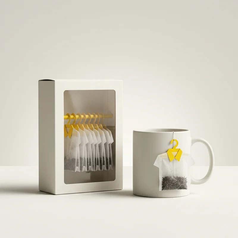 Playful shirt-shaped tea bags
