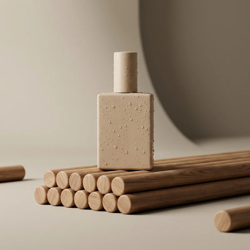 Natural skincare on wood