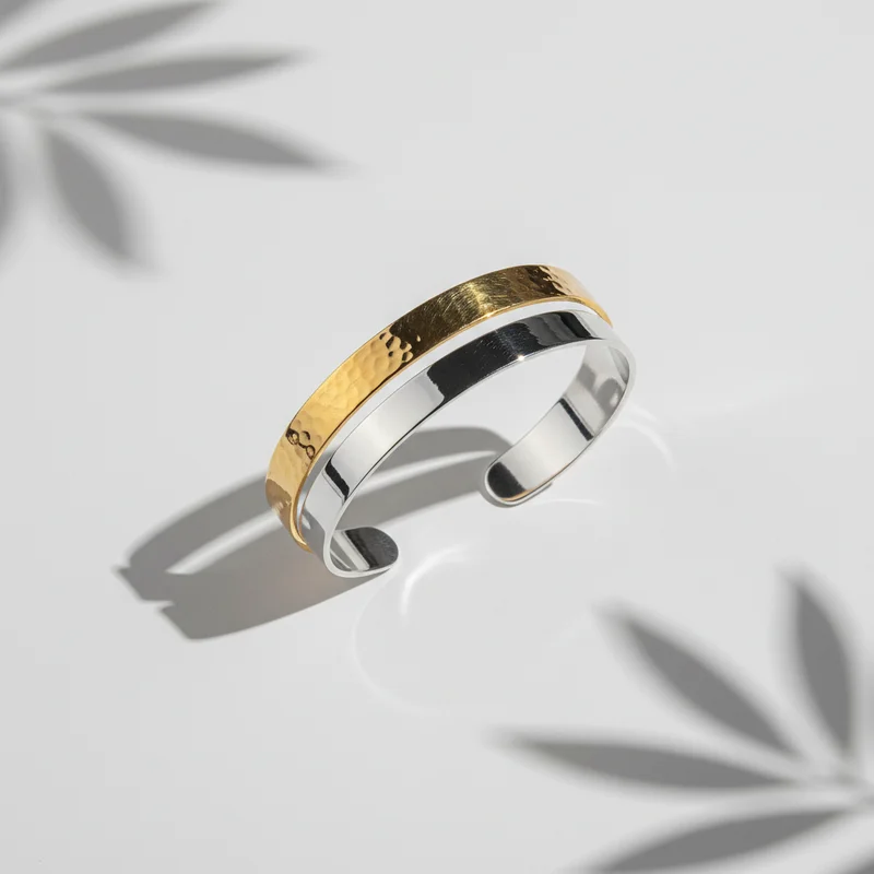 Delicate Gold Bracelet with Leaf Shadows