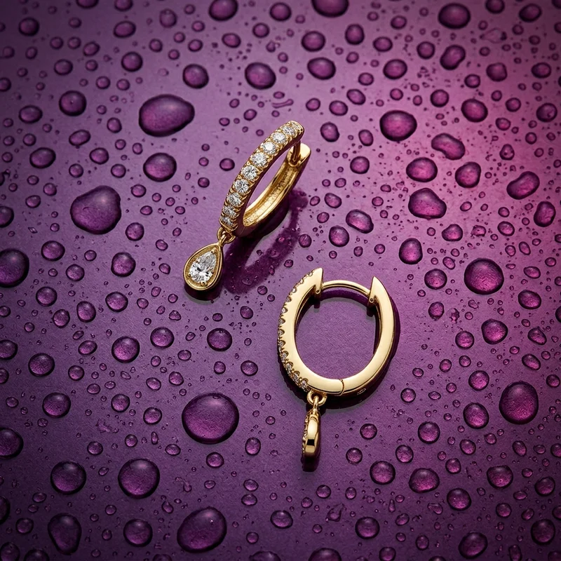 Diamond hoops on purple water