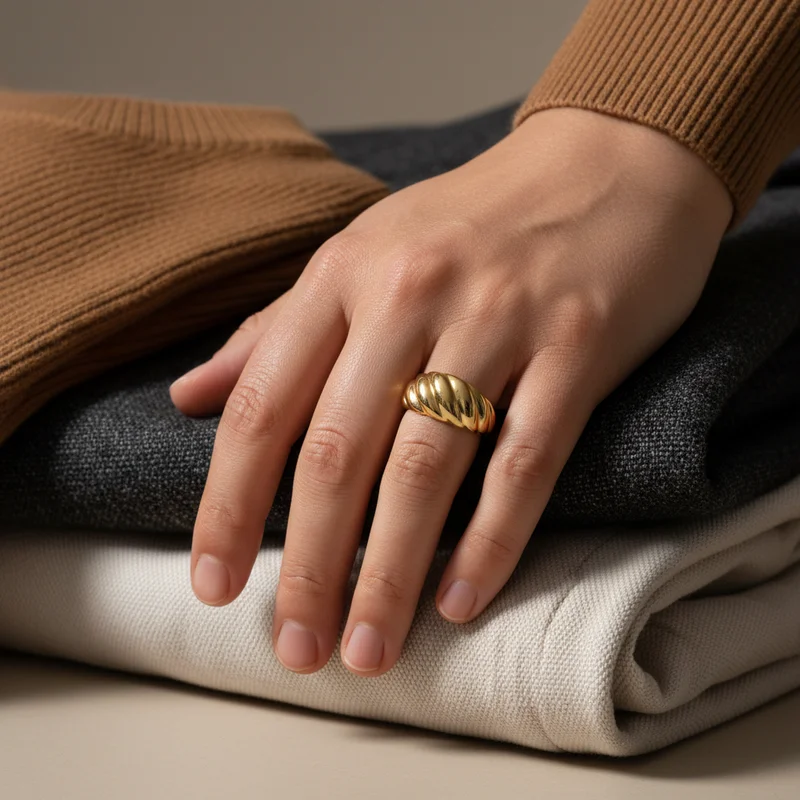 Elegant hand with gold ring
