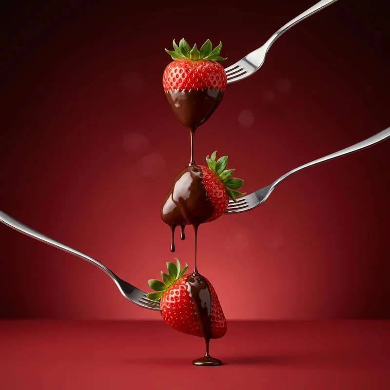 Suspended Strawberries Art