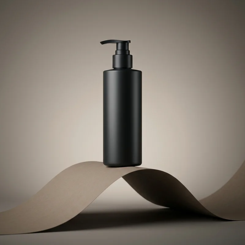 Sleek matte black pump dispenser