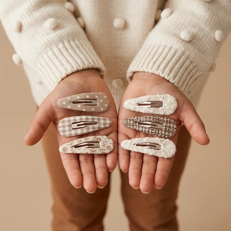 Warm neutral hair accessories