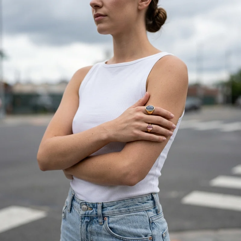 Urban chic stone rings