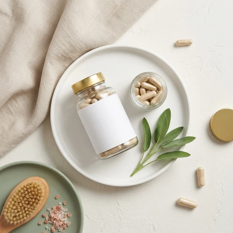 Natural wellness flat lay