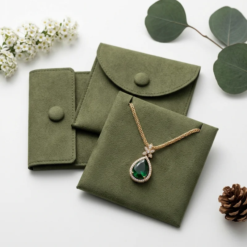 Elegant emerald necklace on velvet