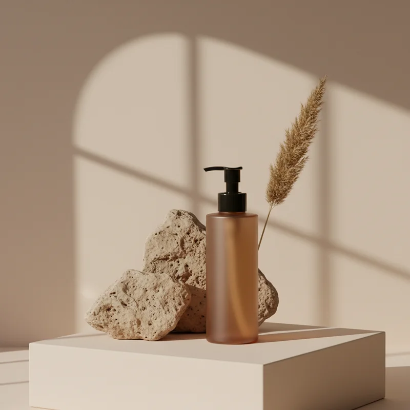 Minimalist natural skincare pump