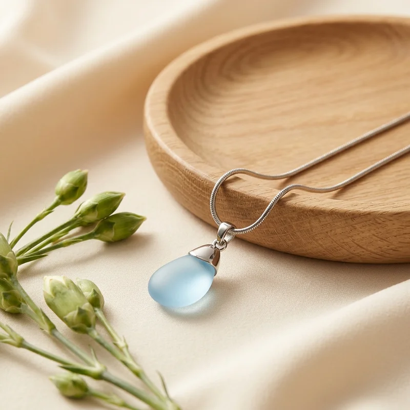 Elegant necklace on draped fabric