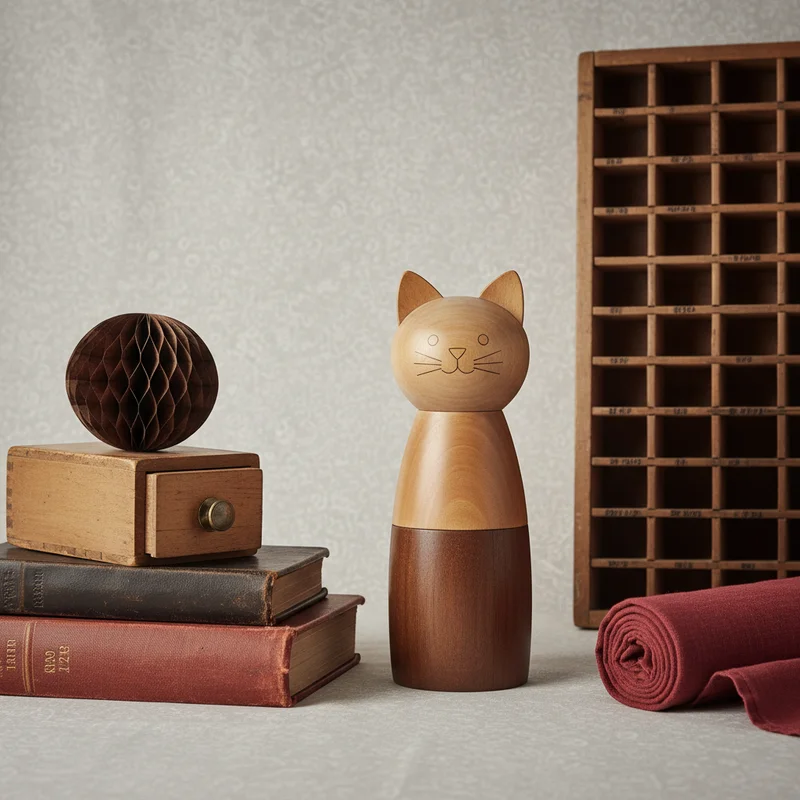 Cozy vintage wooden toys