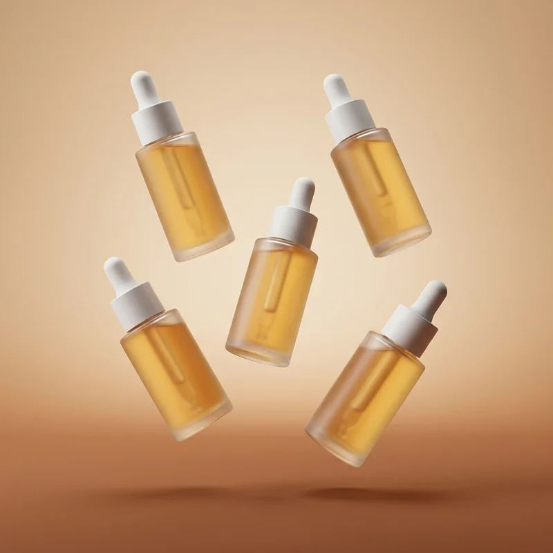Luxury dropper bottles on gold