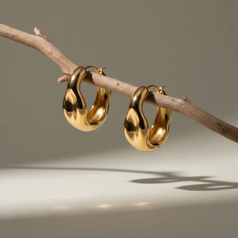 Nature-Inspired Gold Earrings
