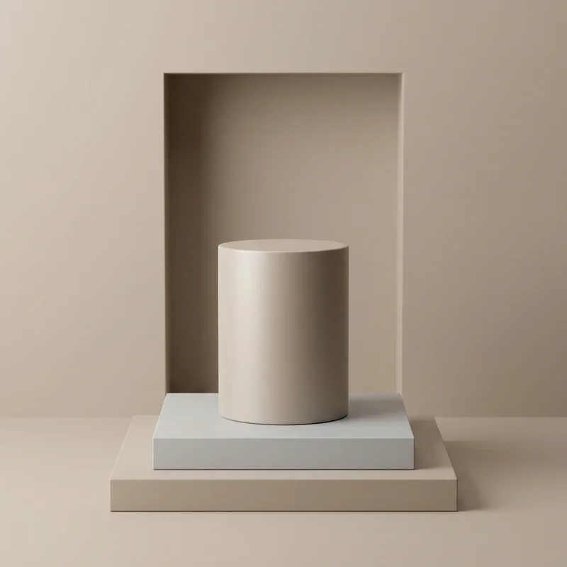 Minimalist beige podium display