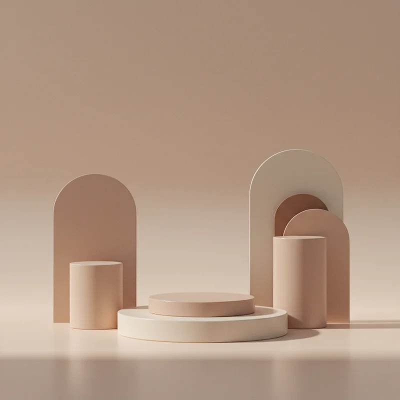 Minimalist product display podiums