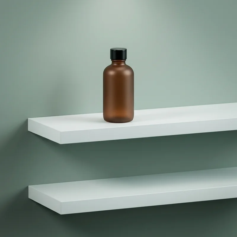 Minimalist shelves with bottle