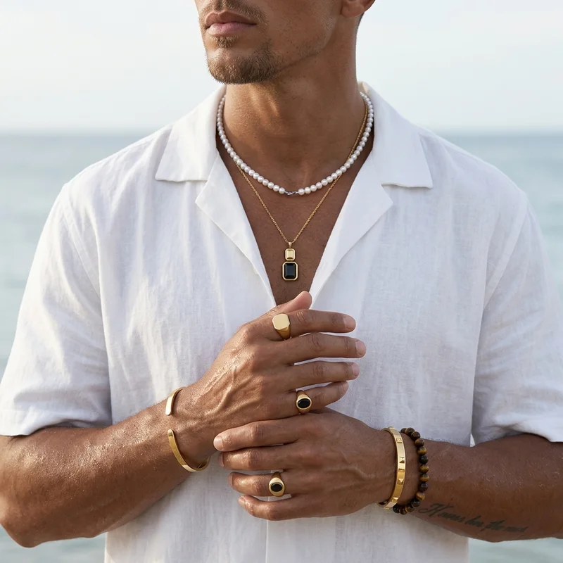 Men's summer jewelry lifestyle