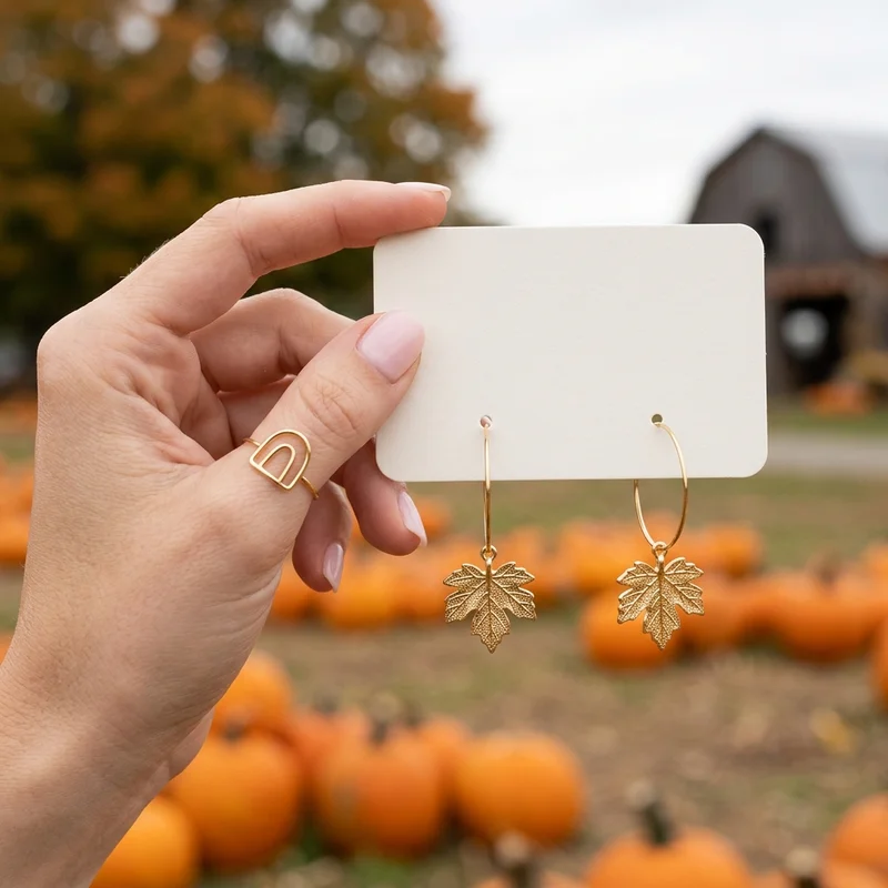 Autumn jewelry in pumpkin patch