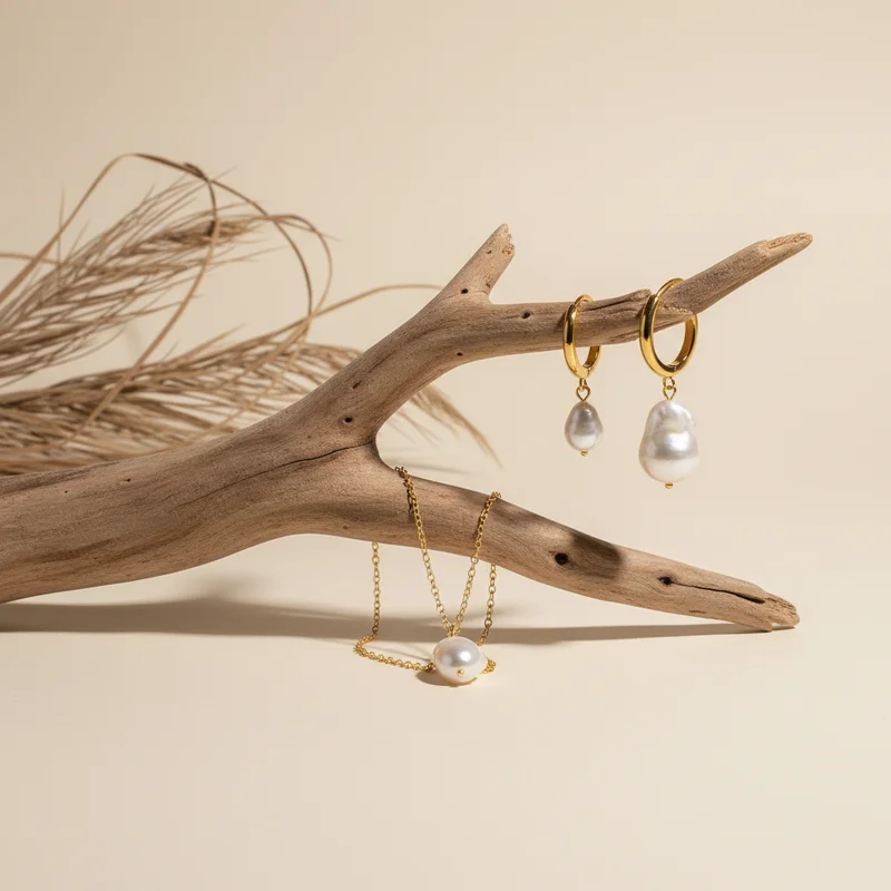 Earthy jewelry display