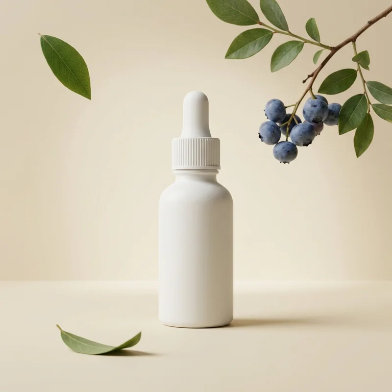 Natural blueberry serum bottle