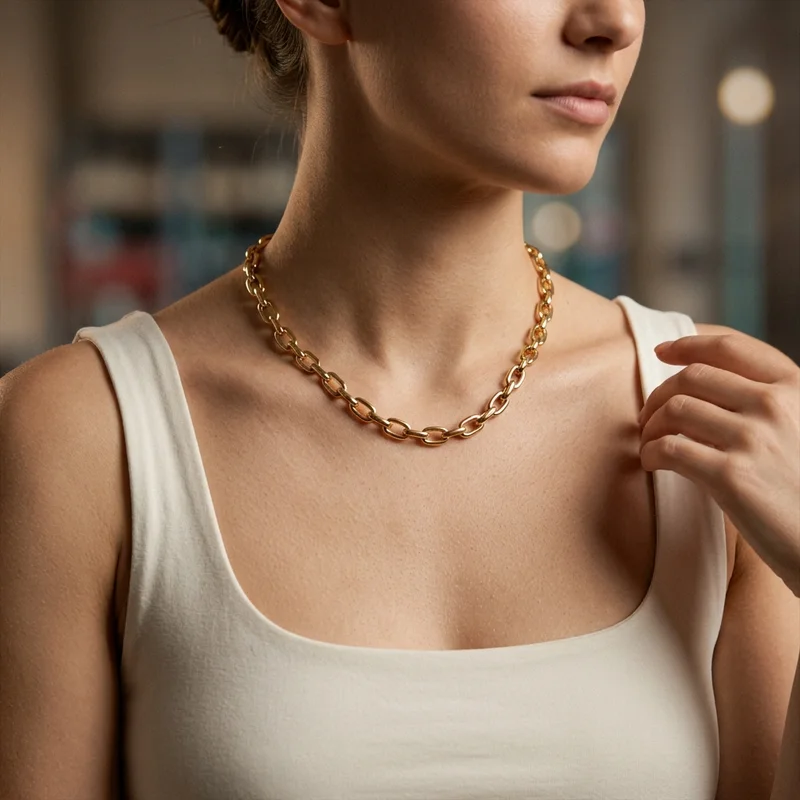 Elegant gold cuban link necklace