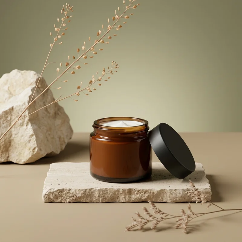 Natural skincare on stone