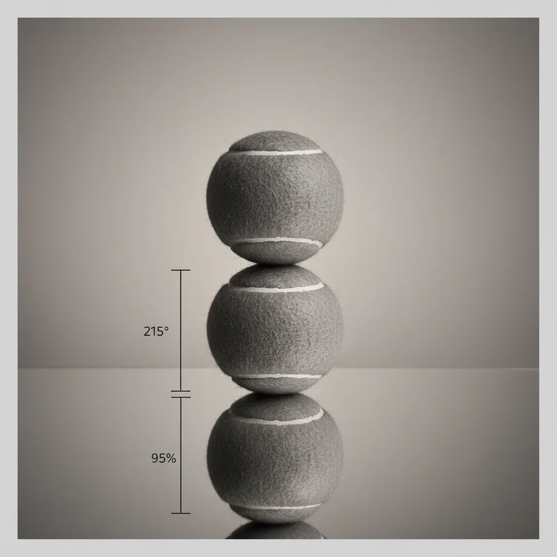 Minimalist tennis ball stack