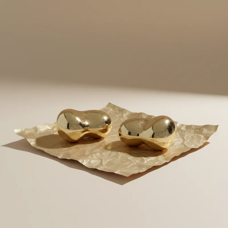 Abstract golden forms on paper