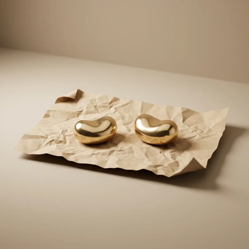 Modern gold decor on crumpled paper