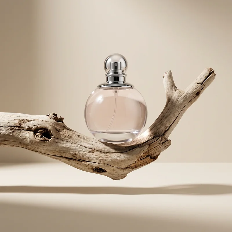 Perfume on natural driftwood