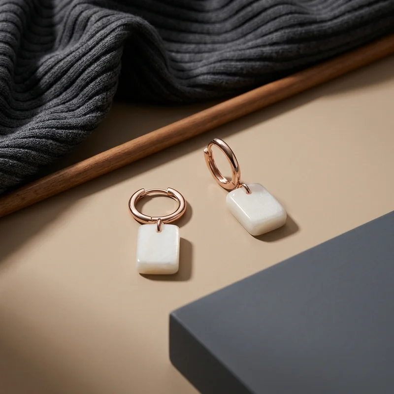 Modern geometric earrings display