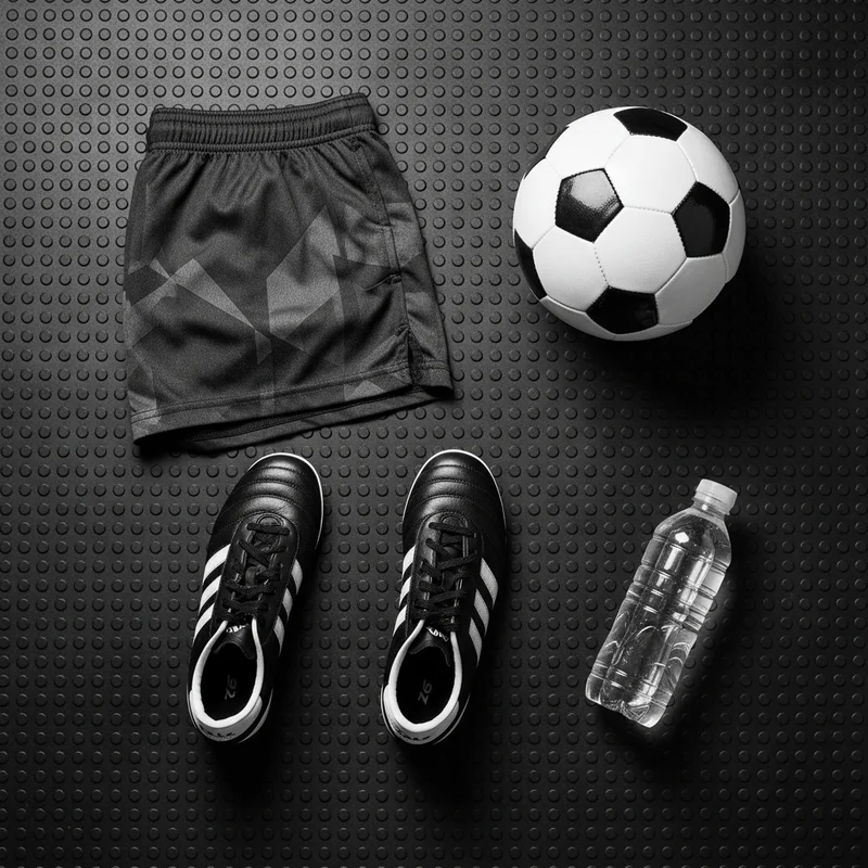 Sporty gym essentials flat lay