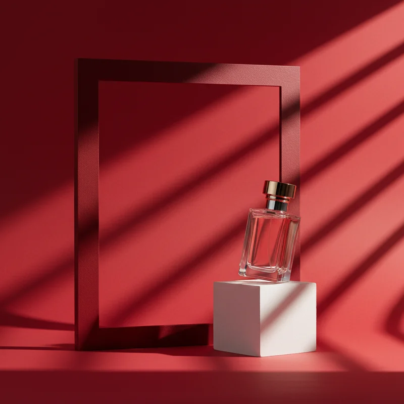 Dramatic red luxury perfume
