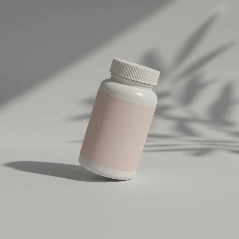 Minimalist supplement bottle