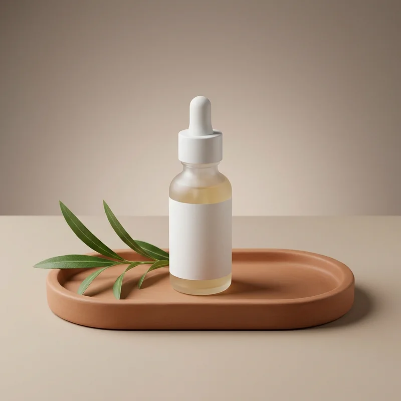 Minimalist serum on terracotta tray