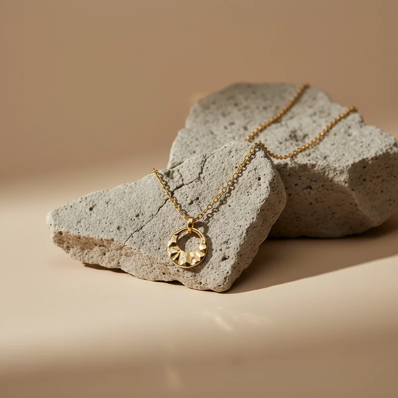 Modern gold jewelry on stone