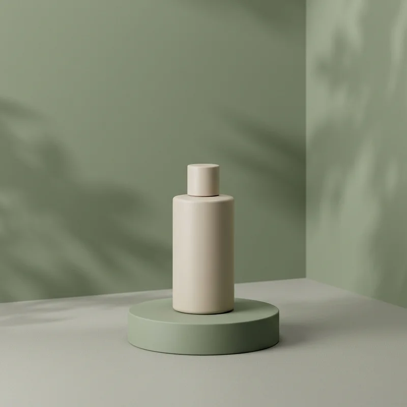 Minimalist natural skincare podium
