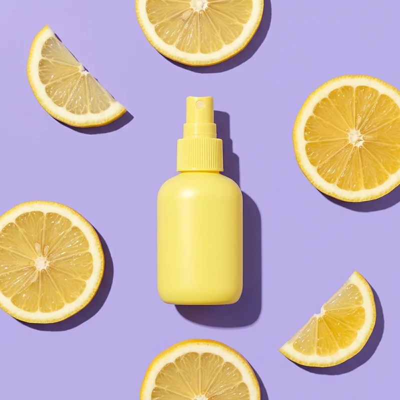 Fresh lemon spray on lavender