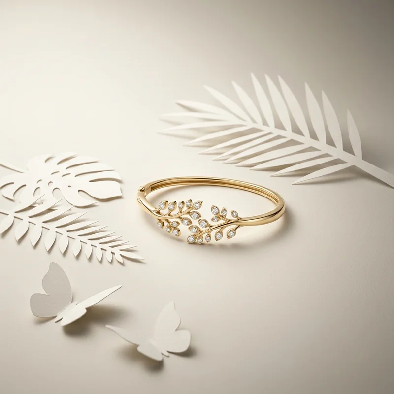 Elegant gold bracelet with paper art