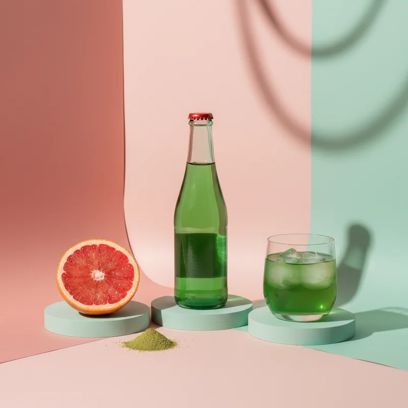 Fresh citrus matcha beverage