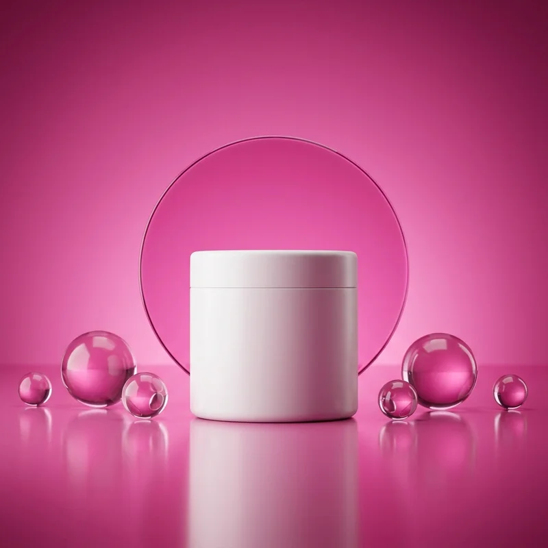 Modern magenta beauty jar setup