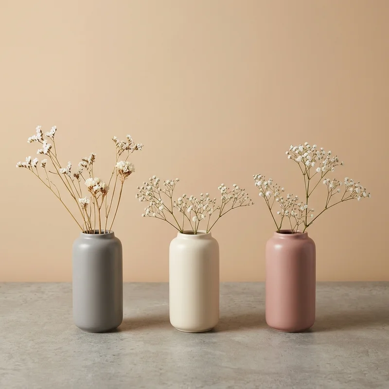 Minimalist vases with baby's breath