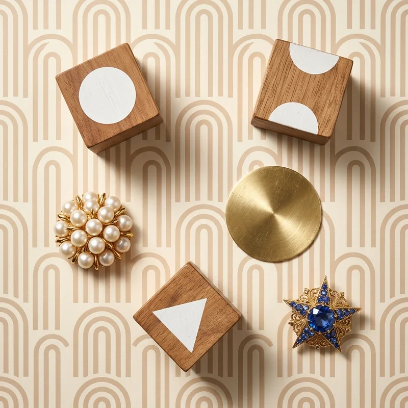 Modern geometric wooden blocks