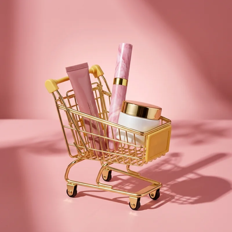 Beauty haul in mini gold cart
