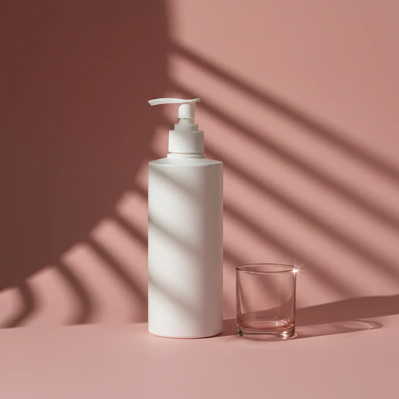 Minimalist pink product bottle